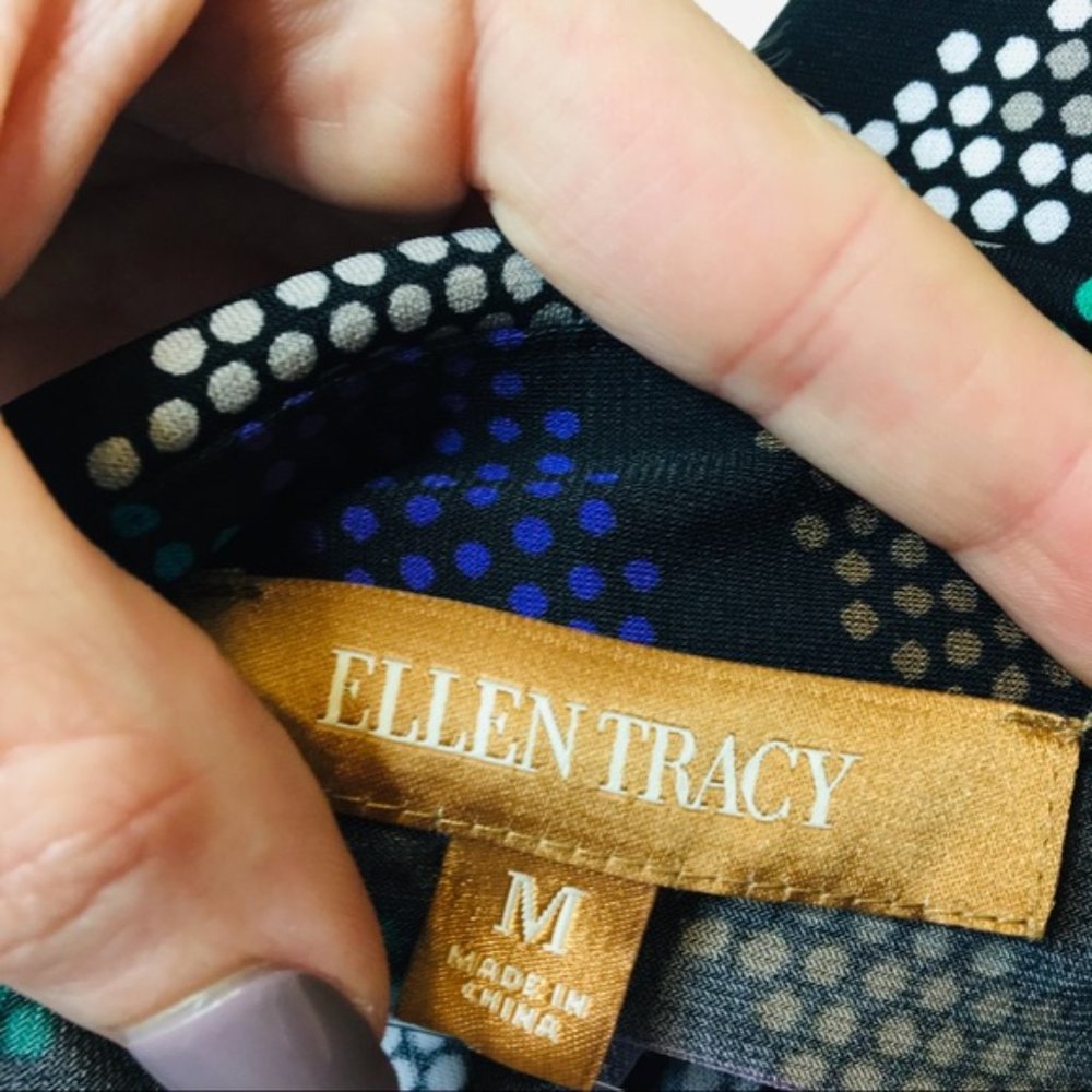 Ellen Tracy Medium Wrap Dress Multi Color d911 - Picture 7 of 8